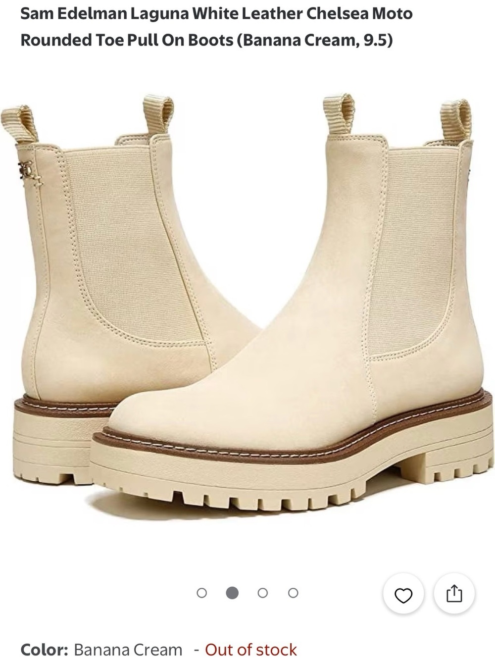 Sam Edelman Banana Cream Laguna Chelsea Boots